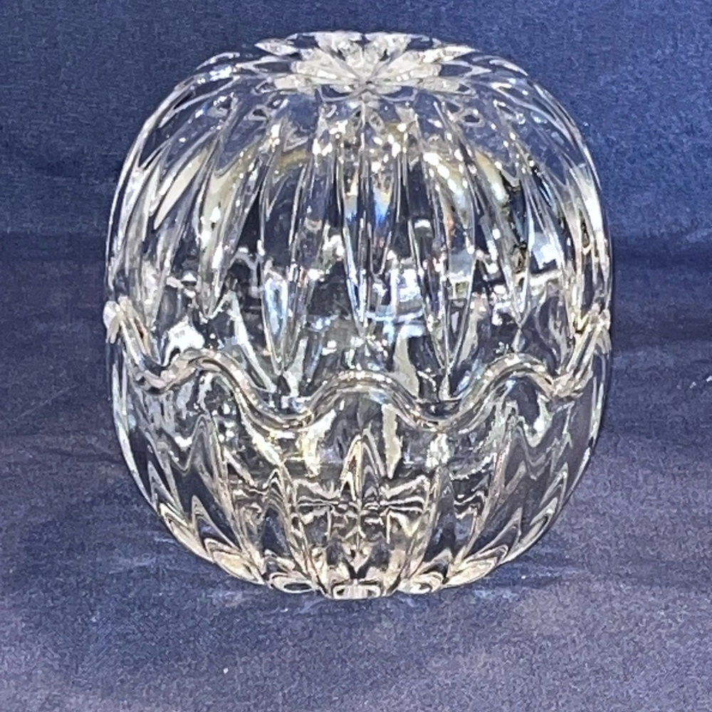 Vintage Tritschler Winterhalder 24% Lead Crystal Egg Clamshell Lid Trinket Bowl